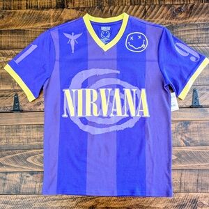 Nirvana In Utero "91" Purple Soccer Jersey Size M Kurt Cobain Grunge Wear NWT